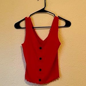 Red tank crop top